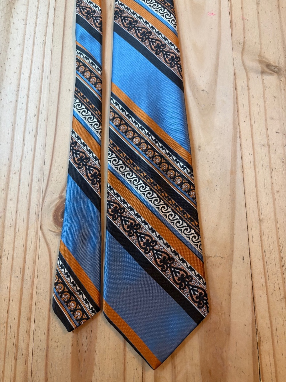 Vintage 70s Brittania Necktie Boho Stripe - 3.5'' Wide